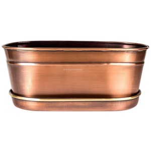 Haute qualité métal jardinière forme ovale cuivre fini pour la maison jardin décor Pots jardinières luxe fleur planteur - Product Image 6