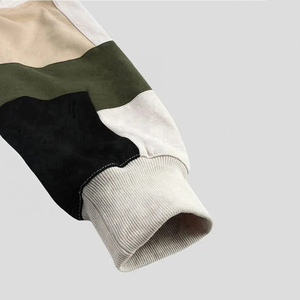 2024 moda de invierno de alta calidad personalizado sólido polar algodón empalme sudaderas con capucha para hombre técnica bordada disponible al por mayor - Product Image 5