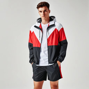 Unisex Windbreaker Short Set 2-Piece Short Sleeve Regular Fit Breathable Waterproof Lightweight Summer Casual Outdoor Jacket - Product Image 1