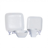 Service de table en céramique de style européen, luxe classique, 4 pièces, en grès émaillé blanc, compatible lave-vaisselle, four et micro-ondes, résistant à la chaleur