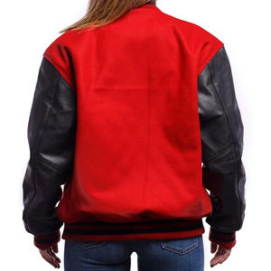 Unisex Letterman <b>Jacket</b> High Quality Custom <b>Red</b> Leather Sleeves Winter Embroidery Plain Dyed Slim Fit 2025 - Product Image 6