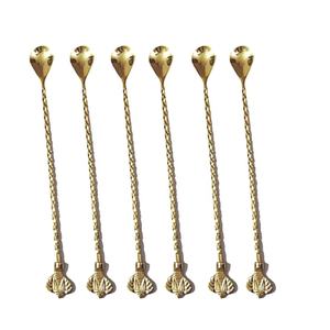 Mango de latón acanalado, cuchara de Soda con acabado en relieve, diseño barato, dorado pulido, largo, hecho a mano - Product Image 5