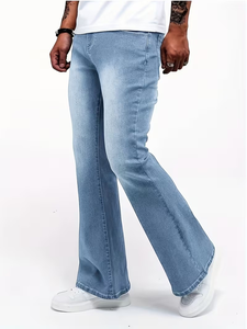 Jeans droits déchirés, solides, écologiques, logo personnalisé, haute qualité, populaires, légers, en coton, lavés, fabriqués en Chine, Bangladesh - Product Image 5