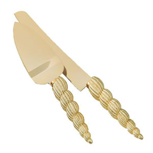 Top qualité indien usine vente directe en acier inoxydable plaqué or moderne couteau à gâteau et ensemble de serveur pour remercier donner l'utilisation des fêtes - Product Image 6