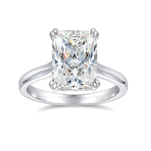 เงินแท้ 925 สไตล์วินเทจ 1/2 กะรัต T.W. แหวนเพชรโมอิสซาไนต์ทรงเจ้าหญิงสำหรับงานแต่งงาน งานหมั้น และงานเลี้ยง - Product Image 1