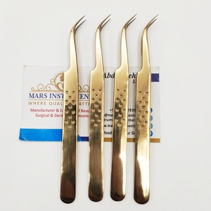 Pinzas Aislantes con Puntas de Fibra, Pinzas de Plasma Doradas para Extensiones de Pestañas, Punta Puntiaguda - Product Image 5