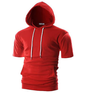 Sweat-shirt à capuche pour homme en tissu French Terry 100% polyester, style zippé, motif uni imprimé à l'écran - Product Image 5