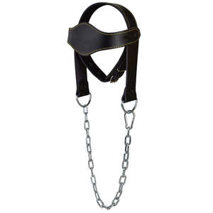 Arnés ajustable para levantamiento de pesas de acero inoxidable y cuero Pu para hombre, cómodo entrenamiento de gimnasia, cabeza, cuello, estándar internacional - Product Image 4