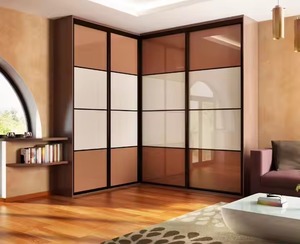 Enbl Modernity Diseño personalizado Dormitorio modular con puerta corrediza de vidrio esmerilado Diseño de espejo Armario de pared Armarios de cocina - Product Image 4