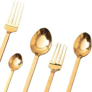 Ensemble de couverts de luxe 5 pièces Design de diamant écrasé Argenterie en acier inoxydable de haute qualité comprenant des fourchettes Dîner Maison - Product Image 1