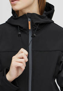 Chaqueta Softshell para mujer Nbrya negra vintage personalizada, precio de fábrica, mangas completas, cremallera impermeable a prueba de viento para exteriores - Product Image 3