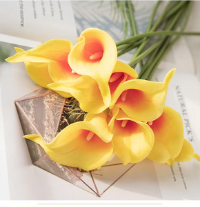 Ramo de <span class=keywords><strong>Novia</strong></span> con Flores de Alta Simulación, Ramo de Lirios de Cala de PU, Diseño de Cascada de Agua, Ramo de Mano Reutilizable para Bodas y Pascua - Product Image 3