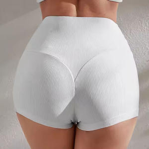 Pantalones cortos de entrenamiento deportivos personalizados para gimnasio para mujer, pantalones cortos de gimnasio sin costuras para yoga y correr con patrón sólido - Product Image 5