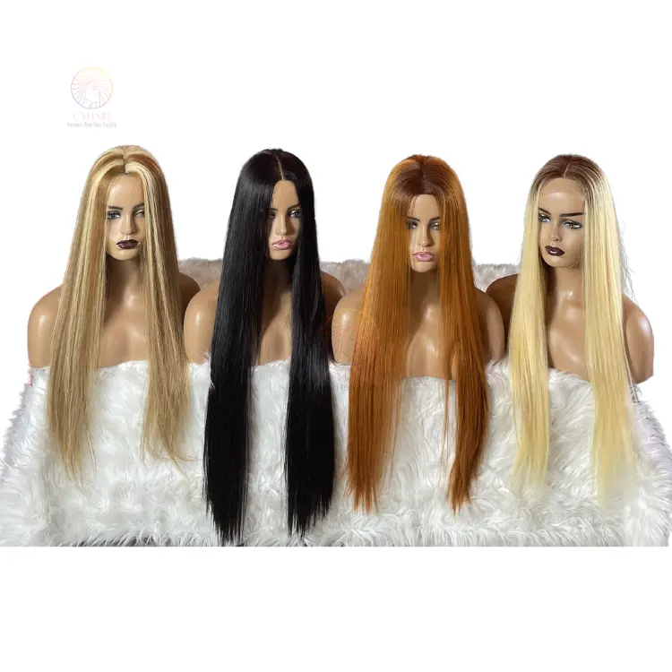 Nguyên tinh khiết tóc con người Việt Nam xương thẳng tóc giả Nhà cung cấp bán buôn 50 inch Tóc Giả hạn chế sản phẩm