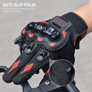 Guantes de Motociclismo de Carreras para Hombre, Resistentes al Viento, con Pantalla Táctil y Protección en los Nudillos, de Cuero Negro - Product Image 2