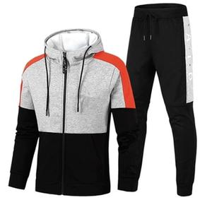 Ropa deportiva de otoño e invierno transpirable de secado rápido XXL ajustada de corte personalizado para hombre, chándal estampado ligero, pantalones con capucha, traje - Product Image 5