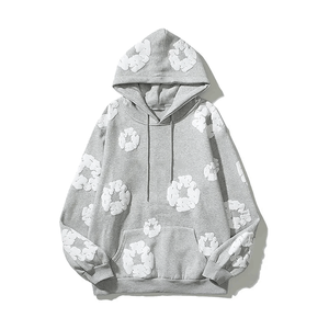 Strass colorés Style fermeture éclair col à capuche Clush Industries 500 GSM sweat à capuche personnalisé lavé à l'acide 100% coton brodé - Product Image 4