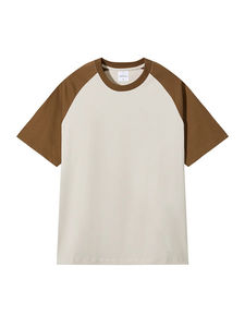 Camisetas Casuales al por Mayor para Hombre, Camiseta de Manga Raglán Gruesa, Cuello Redondo, Combinación de Colores en los Hombros, Transpirable, Holgada - Product Image 6