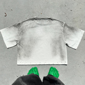 เสื้อครอปผ้าฝ้ายเทอร์รี่โอเวอร์ไซส์สไตล์สตรีทแห้งเร็วเสื้อครอปไหล่ระบายอากาศได้ดีโลโก้ออกแบบได้ตามต้องการ - Product Image 4