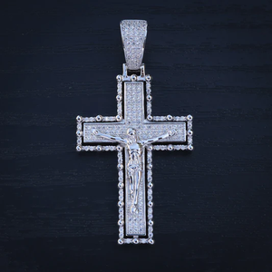 Colgantes de diseño cruzado Simplicidad de moda hecha a mano con diamantes cultivados en laboratorio Joyería de plata - Product Image 2