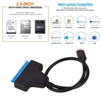 Cable Adaptador USB 3.1 Tipo-C a SATA con Blindaje Trenzado, Conductor de Cobre Puro, Revestimiento de PVC, Alta Velocidad para Disco Duro/SSD de 2.5 Pulgadas