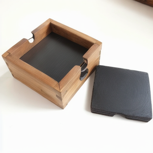 Ensemble de dessous de verre de tasse à café en bois classique isolation thermique en gros tapis de tasse en bois pour bureau à domicile ou utilisation au restaurant - Product Image 1