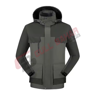Chaqueta Cortavientos Unisex Ligera de Poliéster, Bordada, Estilo Urbano, Cuello Alto, Impermeable, Transpirable, Invierno, OEM - Product Image 3