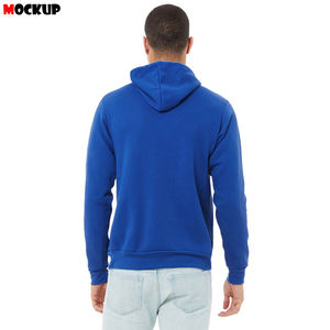 Sweat à capuche basique d'hiver en coton mélangé pour hommes, boutons personnalisés, impression numérique style polaire, vente en gros - Product Image 3