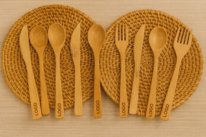 Juego completo de cuchara y tenedor de bambú de alta calidad para cenar y emparejar bien con platos asiáticos, hecho en Vietnam - Product Image 3