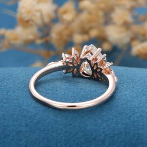 Bague de fiançailles et de mariage en moissanite taille poire de 1,2 carat, diamant de laboratoire, alliance fine romantique, bijoux de fête fantaisie pour femme - Product Image 4