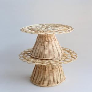 Vietnam fait à la main durable rotin vitrine osier dessert stands rond gâteau stand boulangerie vitrines - Product Image 4