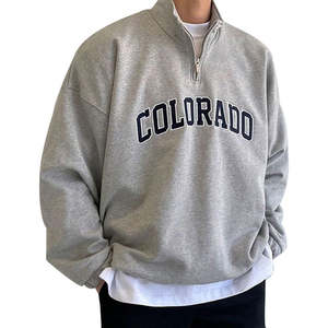 Sweat-shirt pour homme à capuche 100% coton d'hiver avec fermeture éclair en molleton français Streetwear Coupe régulière Imperméable Respirant Coupe-vent - Product Image 4