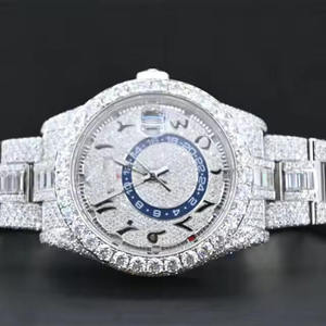 Bisel de trabajo personalizado de alta calidad Moissanite Diamond Setting Square Business Nuevo movimiento de cuarzo Reloj de esfera para hombres y mujeres - Product Image 3