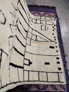 Tapis marocain BENIOURAIN moderne en laine, tissé à la main, à poils longs, antidérapant, rembourré, tapis de prière pour la maison, le salon, l'extérieur - Product Image 4