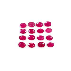 Rubis naturel du Mozambique non traité, calibré, en forme de coussin ovale, 4x6mm, 5x7mm, 6x8mm, rouge rose, poli à la chaleur, en verre - Product Image 1