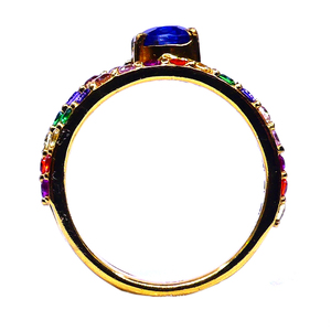 Handmade Classic Style Sterling Silver 925 Gold Plated Kyanite Multi-Color Gemstones Fashion <b>Finger</b> <b>Ring</b> Women's Engagement - Product Image 6
