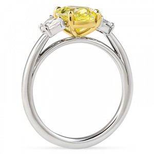 18K or blanc jaune ovale et demi-lune coupe véritable bague en diamant de haute qualité fiançailles diamant Vintage mode mariage bagues fines - Product Image 2