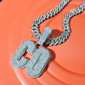 Customized Cuban Link Chain with Big Name Charm Pendant Iced Name Necklace Gold Pearl Personalized Jewelry - Product Image 4