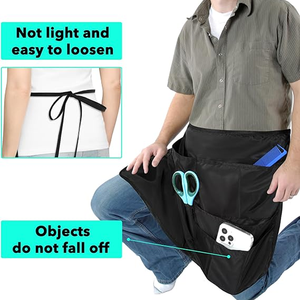 Delantal de Peluquería Ajustable, Semi-Impermeable y Ecológico, con 5 Bolsillos, de Algodón y Poliéster, para Cortar y Limpiar el Cabello - Product Image 4