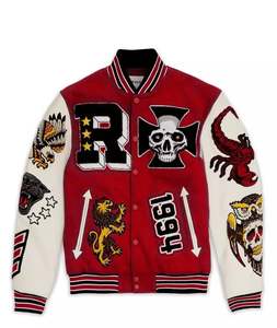 Personalizado de lujo negro Varsity Chaquetas Chaqueta de los hombres de manga de cuero Letterman Varsity chaqueta para los hombres - Product Image 1