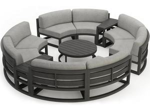 أريكة فاخرة ذات إطار معدني مقطعية للأماكن الخارجية أريكة فناء مستديرة صوفا حديقة مستديرة - Product Image 3