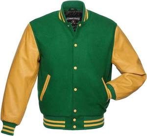 Varsity Letterman-Veste universitaire d'hiver imperméable en mélange de coton à manches en faux cuir, veste de baseball pour enfants de style dernier cri - Product Image 6