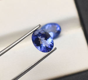 Púrpura azul tanzanita ovalada corte brillante AAA fuego intenso Natural piedra preciosa suelta facetada corte ovalado piedras preciosas par para pendientes - Product Image 5
