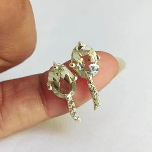 แอเมทิสต์สีเขียวแบบกด925เงินสเตอร์ลิงดีไซน์ไม่เหมือนใครของขวัญวันครบรอบแต่งงานสำหรับเด็กผู้หญิง - Product Image 3