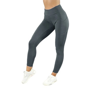 Mallas de yoga 100% algodón personalizadas al por mayor, mallas de gimnasio de talle alto y cintura media para mujer, mallas de punto transpirables con bolsillos para gimnasio - Product Image 6