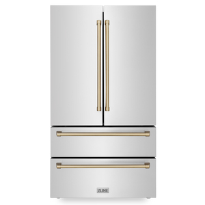 ÚLTIMO MODELO EN VENTA: REFRIGERADOR Z-LINES DE 36 PULGADAS DE PROFUNDIDAD CON PUERTAS FRANCESAS EN NEGRO INOXIDABLE RFM-36 - Product Image 1