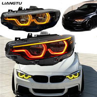 LIANGTU Nouveaux phares DRL de style IKON V2 V3 pour Série 4 F32/F36/F80/F82 2013-2020, phares F32 rouges avec connecteur jaune, Plug and Play