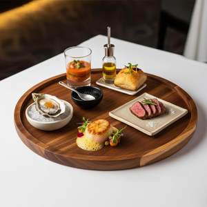 Bandejas Redondas de Madera de Diseño Clásico, Bandejas Decorativas de Madera Brillante de Primera Calidad, Duraderas y a un Precio Inmejorable - Product Image 6