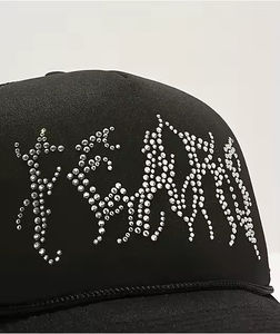 2026 Best Custom Fashion High Quality Rhinestone Logo 5 Panel <b>Trucker</b> Mesh <b>Hat</b> <b>Women</b> Caps Brim Curved Black <b>Trucker</b> <b>Hat</b> Dad Cap - Product Image 4