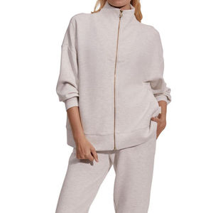 Sweat-shirt à capuche imprimé doublé pour femme de haute qualité, manches longues, sport, avec fermeture éclair - Product Image 4